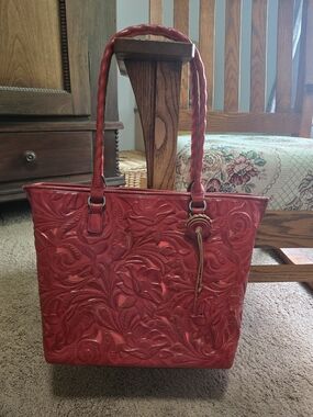Patricia Nasg Embossed Floral Tote Bag - Red